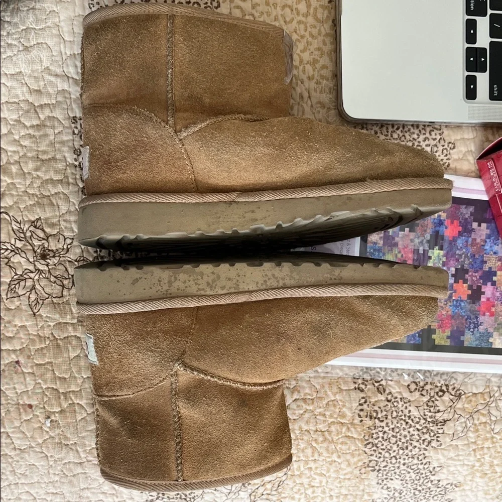 UGG Jona Boots Kids Size 1 Cognac Leather Wool Lined